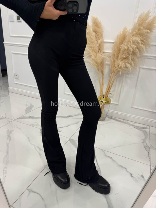 Legginsy dzwony prążkowane BARTEK czarne 17 - photo #28