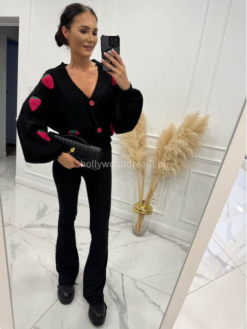 Legginsy dzwony prążkowane BARTEK czarne 17 - photo #35