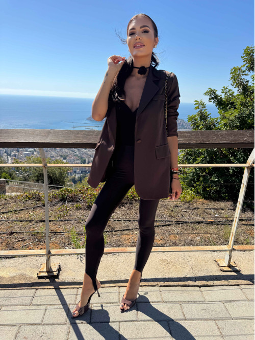 Czekoladowe Body bez ramiączek z chokerem Galisja 25 - photo #23