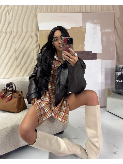 Czekoladowa kurtka bomber skórzana premium MILENA 25 Czekoladowa kurtka bomber skórzana premium MILENA 25 - photo #48