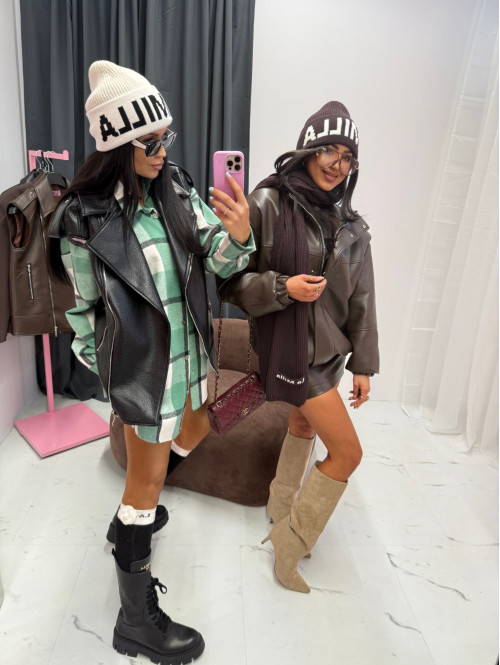 Czarna kamizelka ze skóry LENA 25 - photo #17