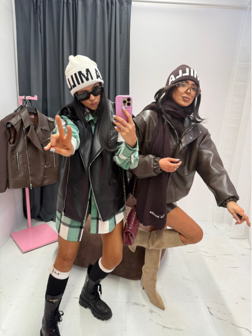 Czarna kamizelka ze skóry LENA 25 - photo #18