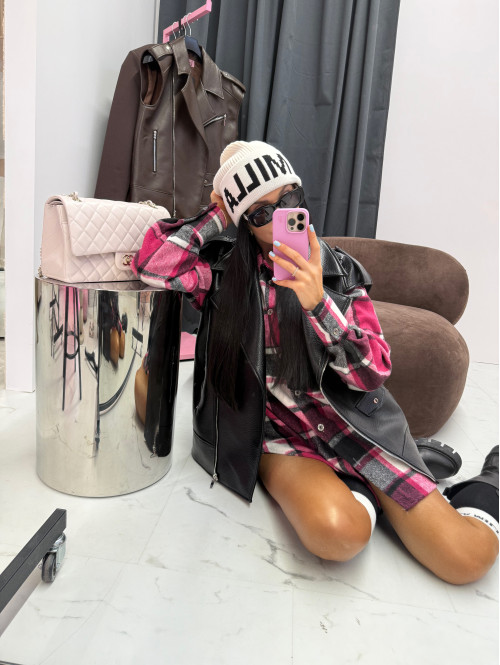 Czarna kamizelka ze skóry LENA 25 - photo #22