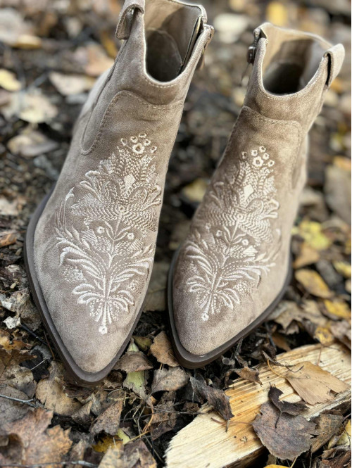 Buty kowbojki kr贸tkie PETER be偶owe