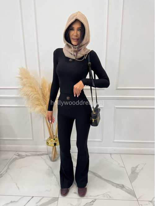 Czarny komplet prążkowany bluzka krótka+ legginsy dzwony BASIC 173 Czarny komplet prążkowany bluzka krótka+ legginsy dzwony BASIC 173 - photo #10