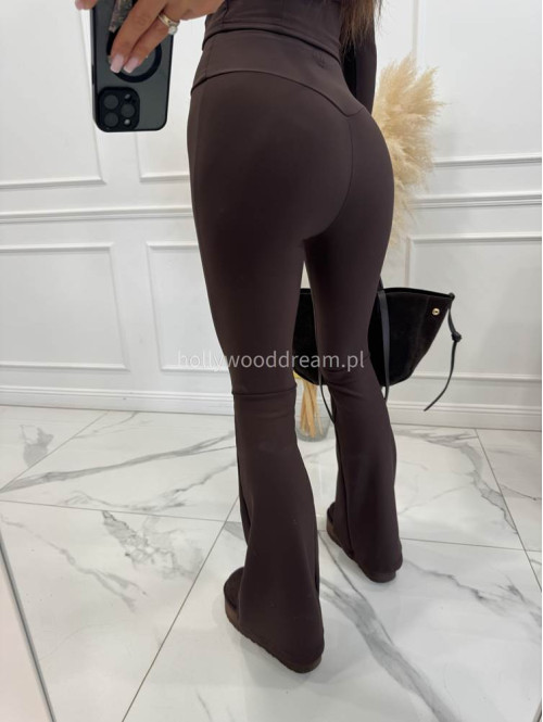 Brązowy komplet prążkowany bluzka krótka+ legginsy dzwony BASIC 173 Brązowy komplet prążkowany bluzka krótka+ legginsy dzwony BASIC 173 - photo #14