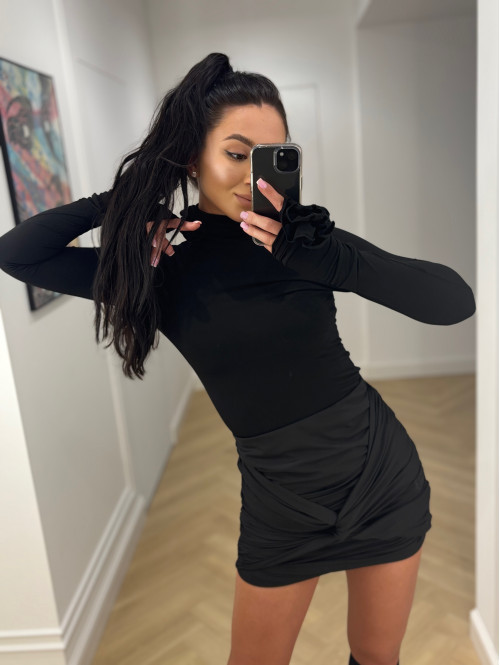 Czarna bluzka golf z różami  3D Oliwia 25 - photo #7