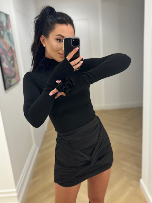 Czarna bluzka golf z różami  3D Oliwia 25 - photo #10