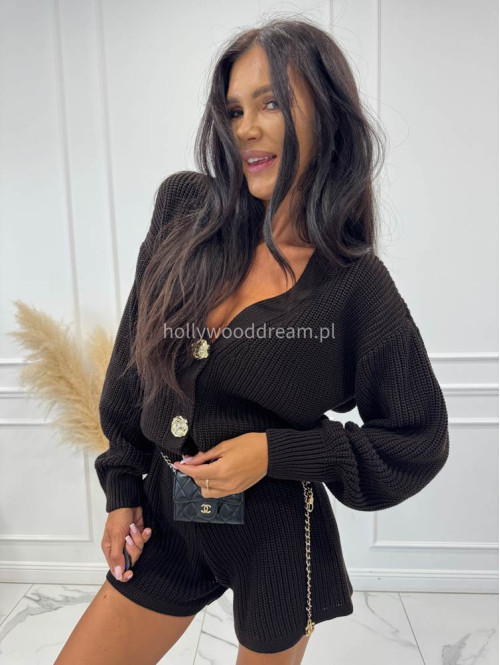 Czekoladowy komplet sweter z guzikami + sweterkowe spodenki KAMA 25 Czekoladowy komplet sweter z guzikami + sweterkowe spodenki KAMA 25 - photo #5