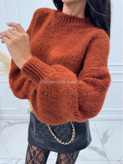 Ceglasty sweter oversize KSAWERY 06 Ceglasty sweter oversize KSAWERY 06 - photo #6
