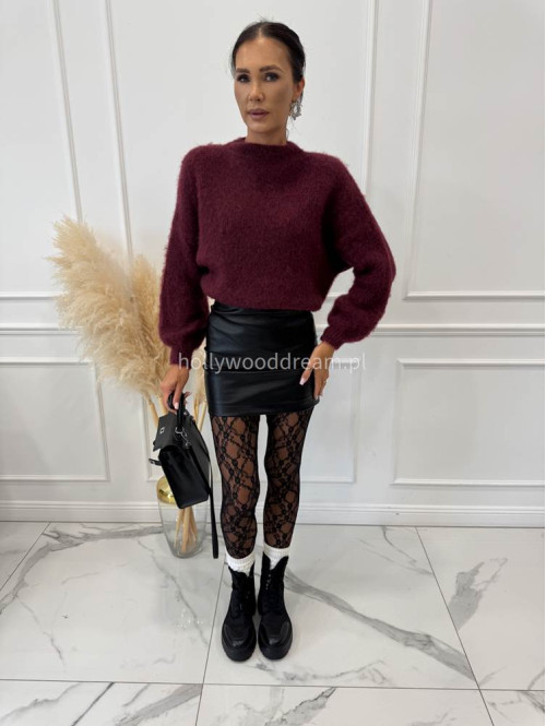 Czarna Spódniczka mini skóra węża  MILKA 25 - photo #21