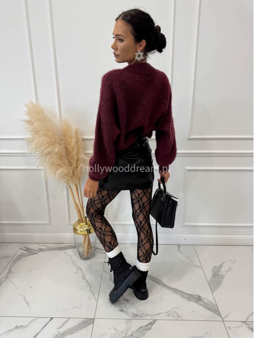 Czarna Spódniczka mini skóra węża  MILKA 25 - photo #22