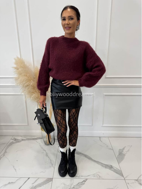 Czarna Spódniczka mini skóra węża  MILKA 25 - photo #23