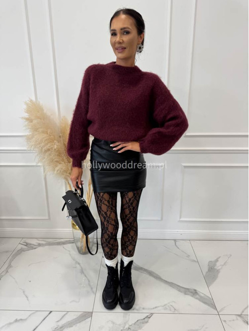 Czarna Spódniczka mini skóra węża  MILKA 25 - photo #24