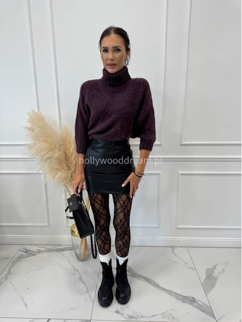 Czarna Spódniczka mini skóra węża  MILKA 25 - photo #26