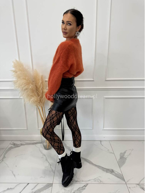 Czarna Spódniczka mini skóra węża  MILKA 25 - photo #34