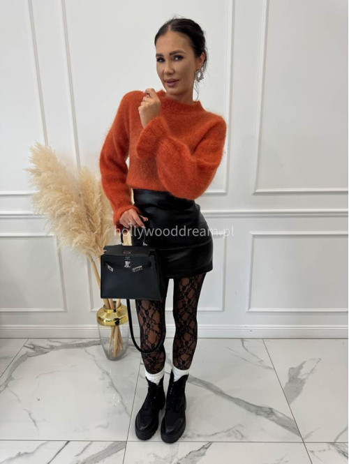 Czarna Spódniczka mini skóra węża  MILKA 25 - photo #35