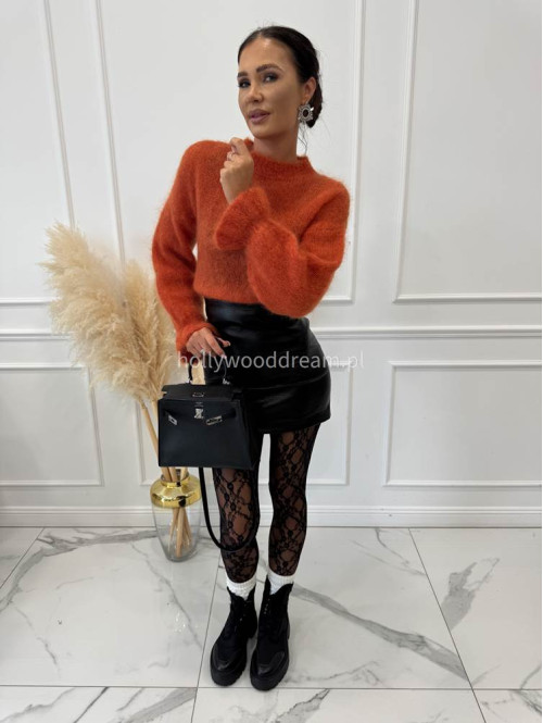 Czarna Spódniczka mini skóra węża  MILKA 25 - photo #36