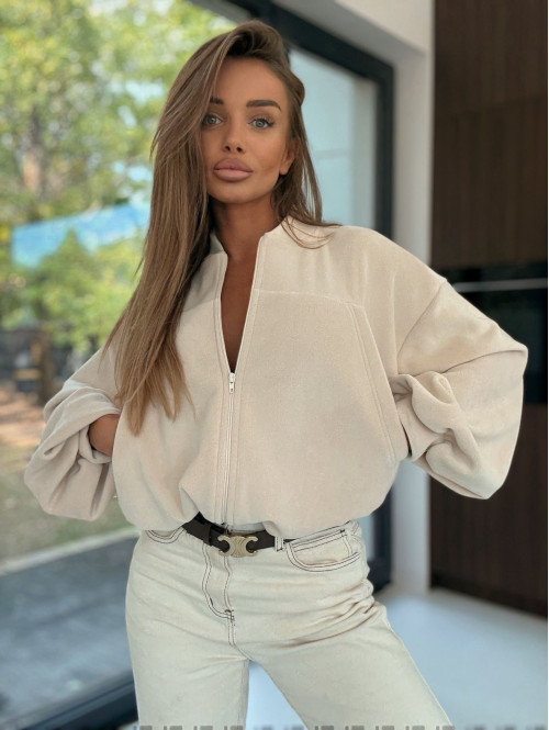 Kremowa bluza polarowa o kroju bombki FASHION 183