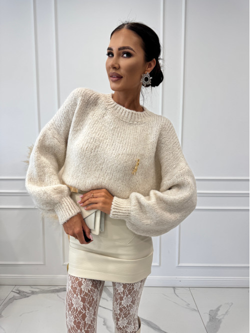 Ecru sweter oversize KSAWERY 06