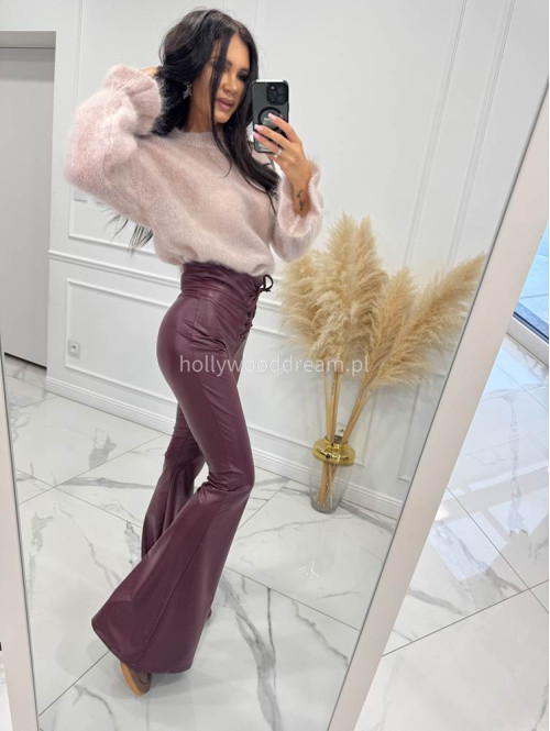 Beżowy sweter moherowy z falbaną przy rękawie EMILIA 06 Beżowy sweter moherowy z falbaną przy rękawie EMILIA 06 - photo #7
