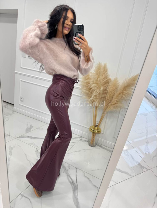 Beżowy sweter moherowy z falbaną przy rękawie EMILIA 06 Beżowy sweter moherowy z falbaną przy rękawie EMILIA 06 - photo #8