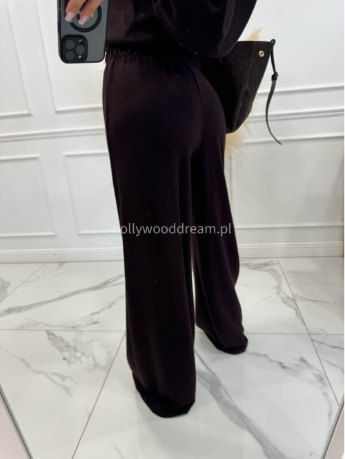 Czekoladowy komplet bluza z zamkiem + szerokie spodnie PEONIA 183 - photo #10