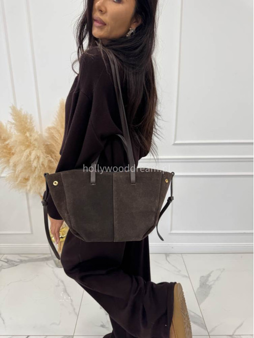 Czekoladowy komplet bluza z zamkiem + szerokie spodnie PEONIA 183 - photo #11