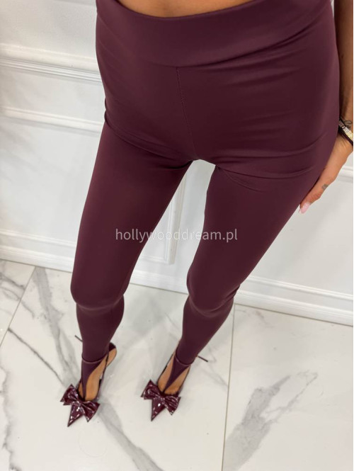 Bordowe legginsy z zakładką na palec DENIS 19 - photo #5