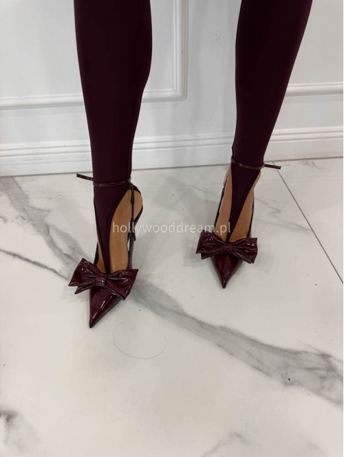 Bordowe legginsy z zakładką na palec DENIS 19 - photo #6