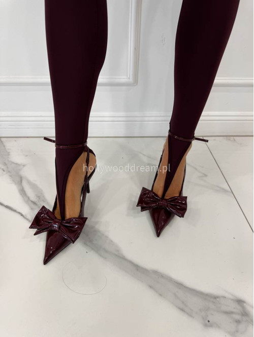 Bordowe legginsy z zakładką na palec DENIS 19 - photo #7