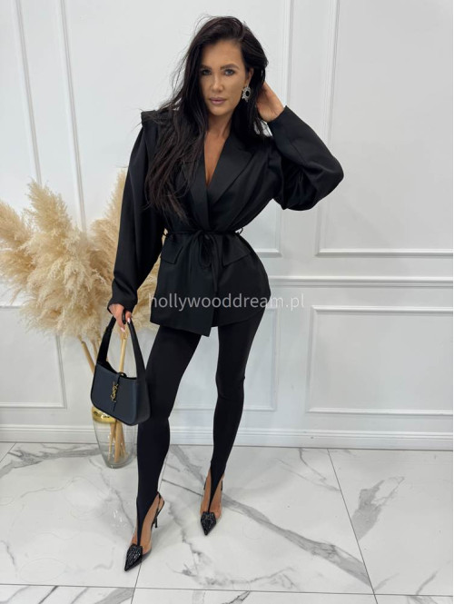 Czarne legginsy z zakładką na palec DENIS 19 - photo #1