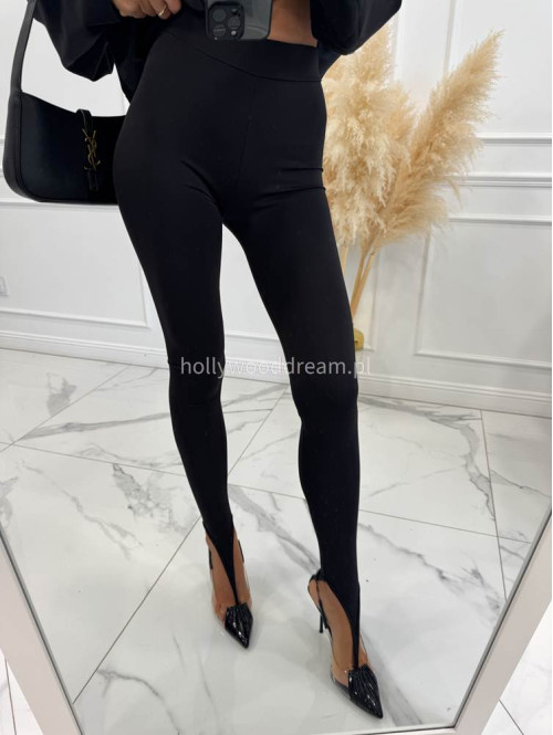 Czarne legginsy z zakładką na palec DENIS 19