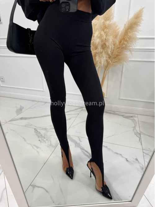 Czarne legginsy z zakładką na palec DENIS 19 - photo #6