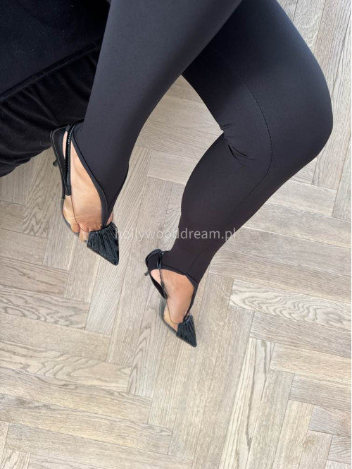 Czarne legginsy z zakładką na palec DENIS 19 - photo #9