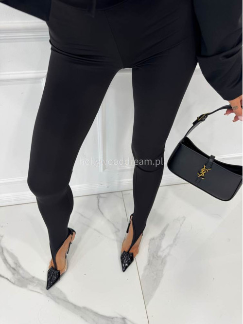 Czarne legginsy z zakładką na palec DENIS 19 - photo #14