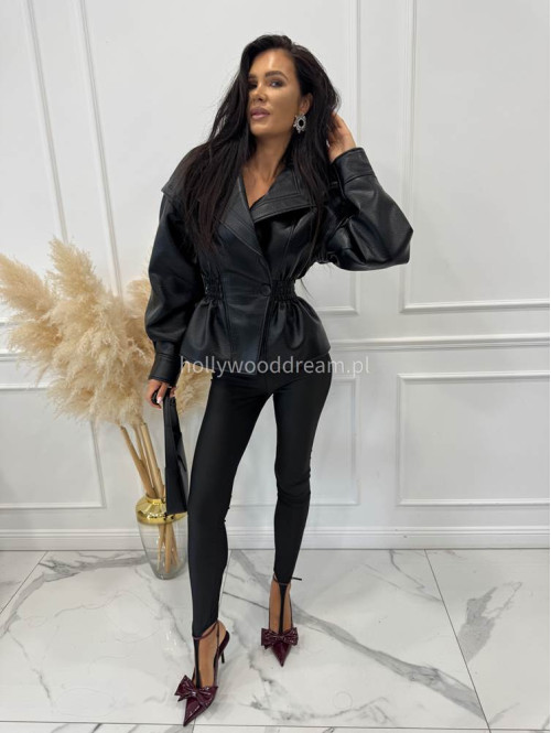 Czarne legginsy z zakładką na palec DELION 17 - photo #1