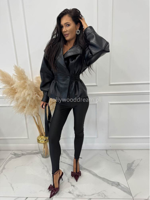 Czarne legginsy z zakładką na palec DELION 17 - photo #2