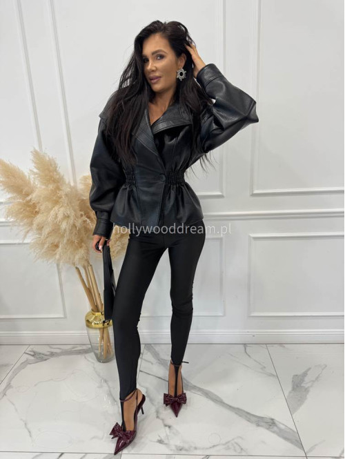 Czarne legginsy z zakładką na palec DELION 17 - photo #3