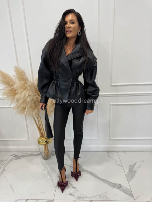 Czarne legginsy z zakładką na palec DELION 17 - photo #4