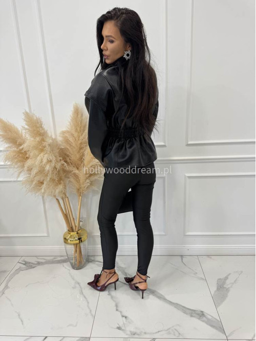 Czarne legginsy z zakładką na palec DELION 17 - photo #5