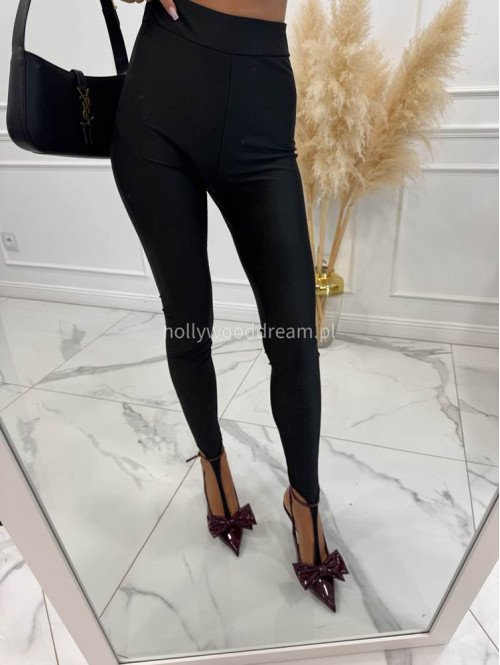 Czarne legginsy z zakładką na palec DELION 17 - photo #6