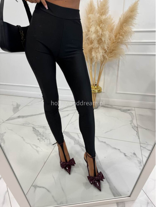 Czarne legginsy z zakładką na palec DELION 17