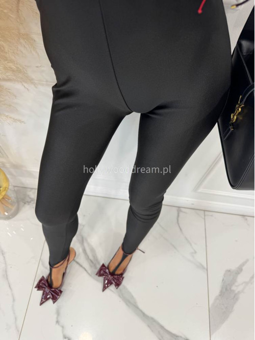 Czarne legginsy z zakładką na palec DELION 17 - photo #10