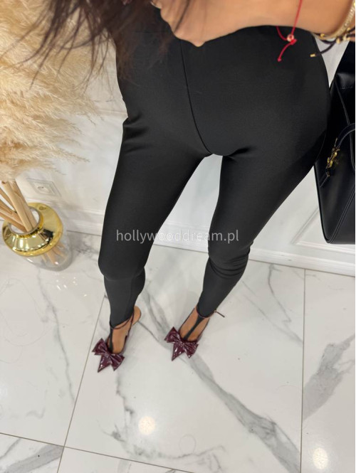 Czarne legginsy z zakładką na palec DELION 17 - photo #11