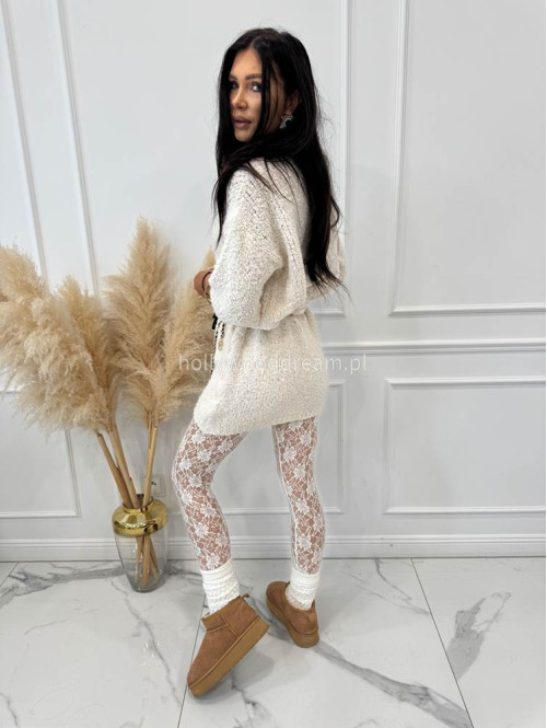 Kremowy sweter bukla z rękawem 3/4 INEZ 94 - photo #9