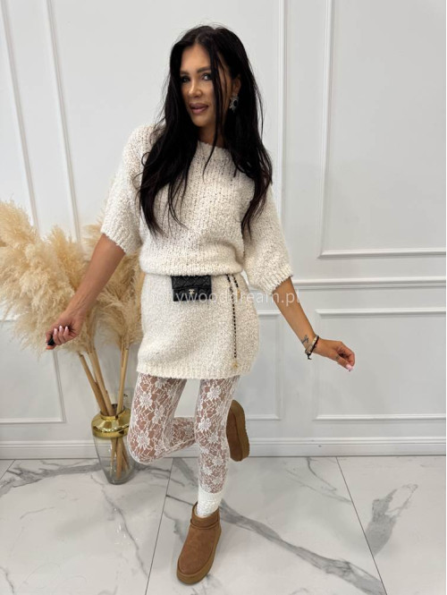 Kremowy sweter bukla z rękawem 3/4 INEZ 94 - photo #12