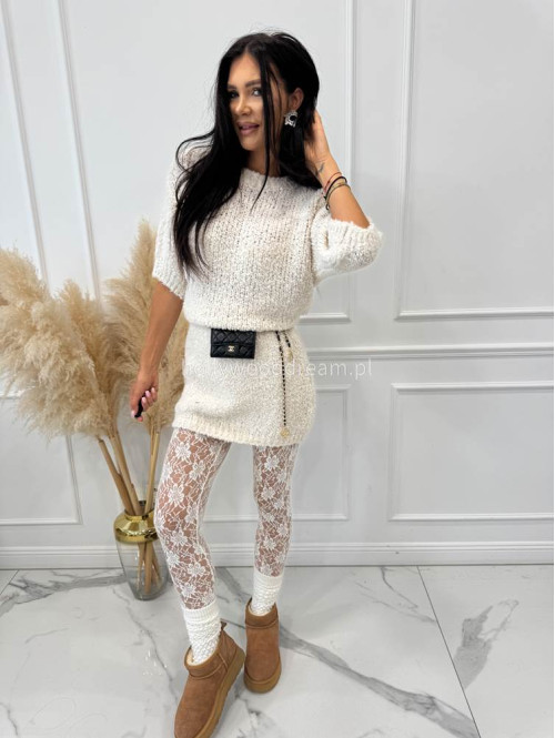 Kremowa spódniczka mini bukla NELA 94 - photo #6