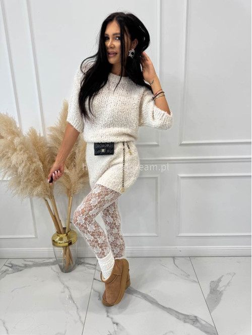 Kremowa spódniczka mini bukla NELA 94 - photo #8