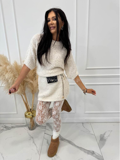 Kremowa spódniczka mini bukla NELA 94 - photo #13